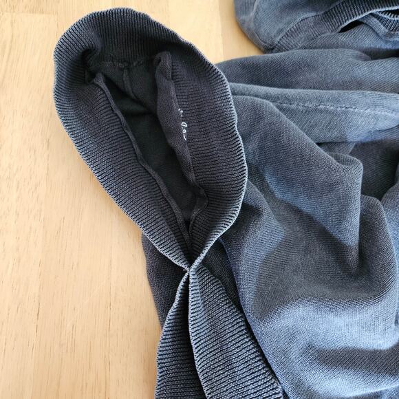 Barefoot Dreams Sunbleached Knit Poncho In Faded Black One Size - Picture 9 of 13